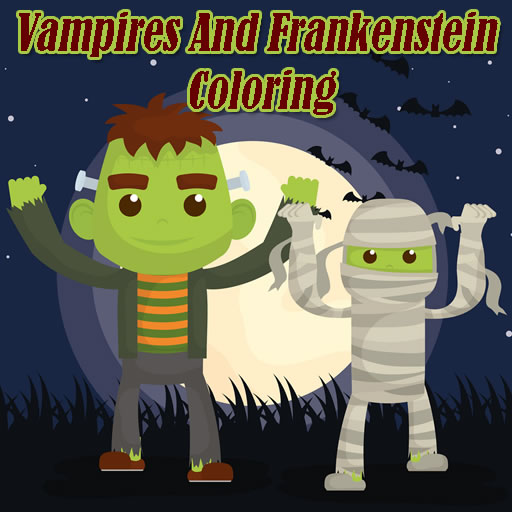 Vampires And Frankenstein Coloring